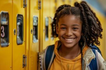 Portrait of a smiling African American female elementary school student