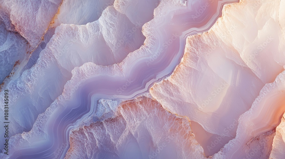 Poster abstract natural stone texture with layered agate in pastel colors showcasing delicate lines and swi