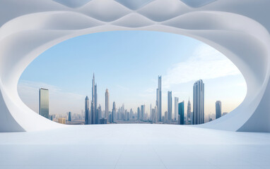 Fototapeta premium Architectural landscape of modern urban skyline 