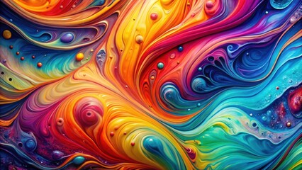 Abstract Swirling Patterns in Vibrant Hues of Yellow, Red, Blue, and Green