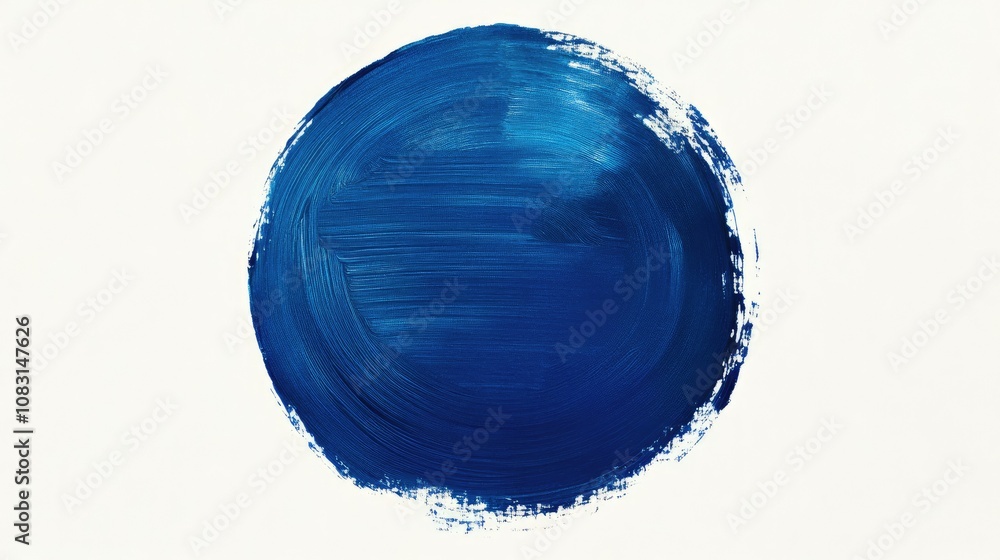 Poster vibrant blue paint stroke on white background showing artistic expression and creative design elemen