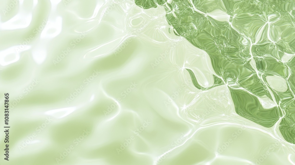 Poster calm and tranquil light green water surface with gentle ripples creating a serene and refreshing atm