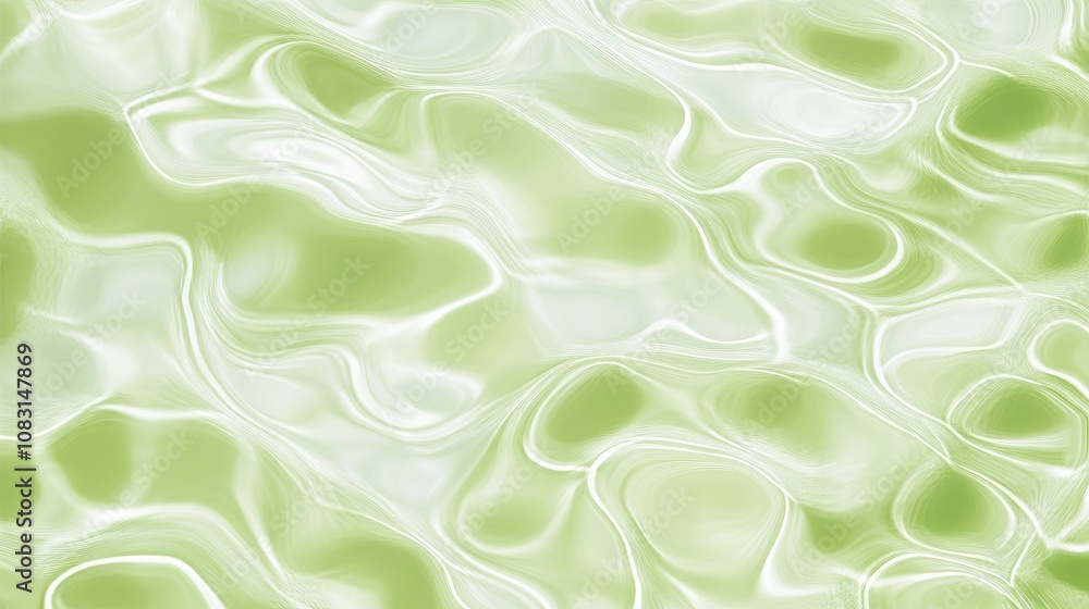 Poster soft abstract background of light green water surface with gentle ripples and reflections, creating 