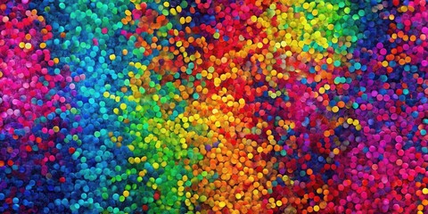 A vibrant and colorful abstract pattern composed of a multitude of multicolored circles, creating a sense of movement and energy.