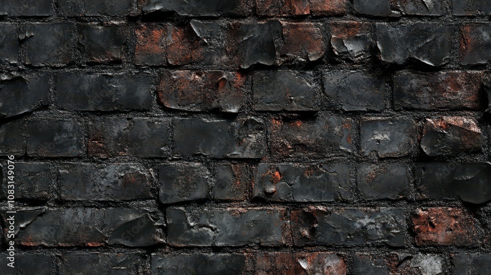 Poster aged brick wall with irregular and rough texture showcasing textured surface and unique characterist