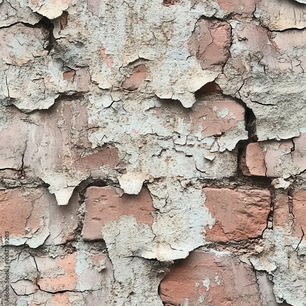 Poster detailed close-up of weathered brick surface highlighting textures and imperfections for architectur