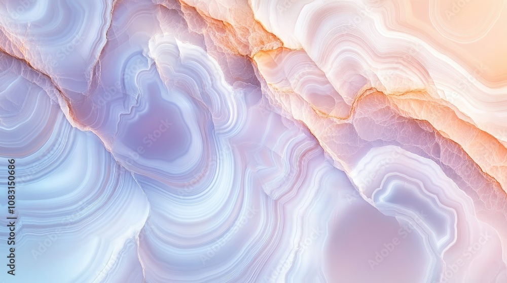 Poster abstract marble pattern with soft pastel tones, featuring smooth waves and natural textures for use 
