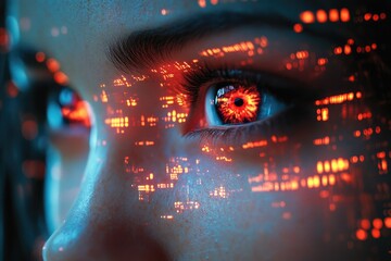 Concept of cyber security, technology, future, data, artificial intelligence, hack, network