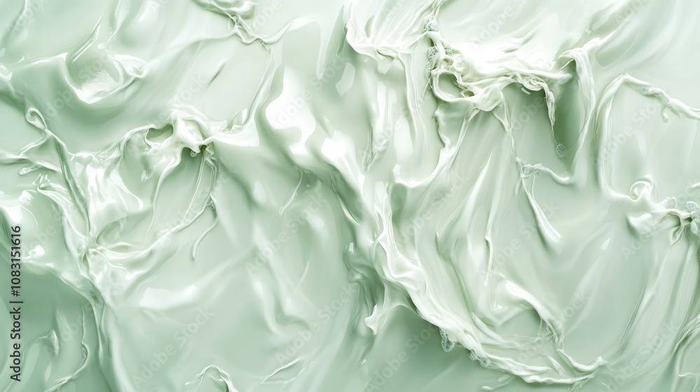Poster abstract texture of creamy mint green swirl with soft waves, ideal for background design or artistic