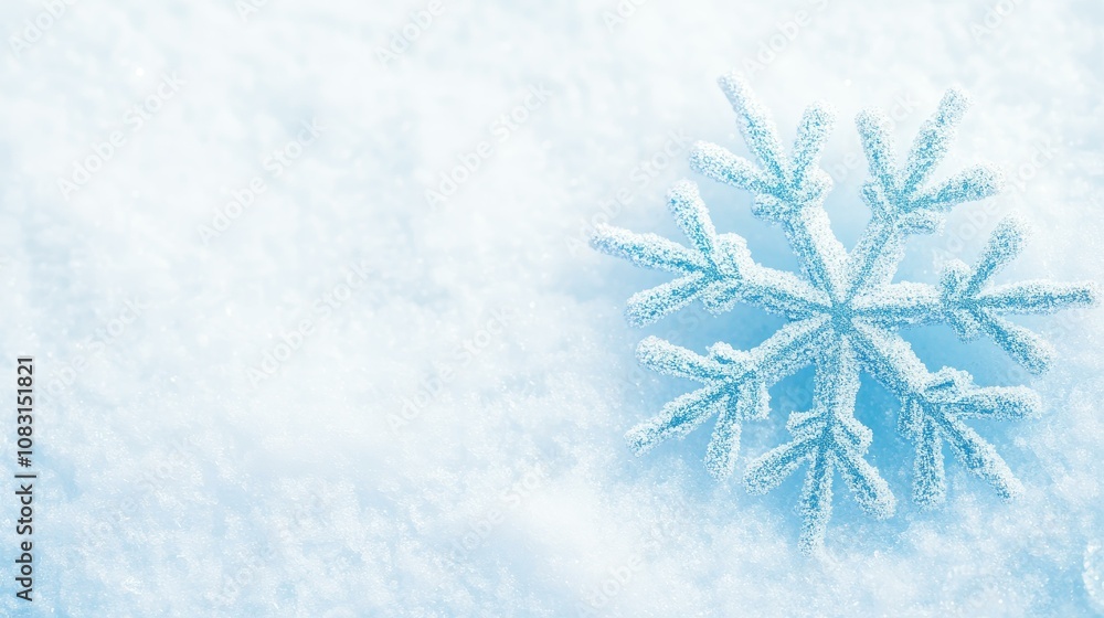 Poster capture the beauty of winter with this closeup of a snowflake, showcasing its intricate design and s