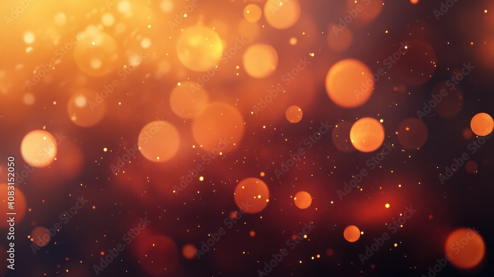 Aufkleber featuring soft orange bokeh lights, creating a warm and inviting atmosphere. the lights vary in size