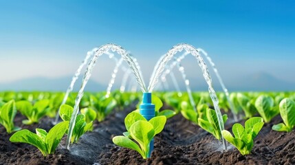 Efficient irrigation systems ensure consistent watering for healthy crops, promoting growth and increasing yield in agriculture.