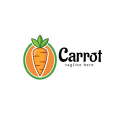 orange carrot logo vector template for your business, farm, vegetable product, food brand, etc