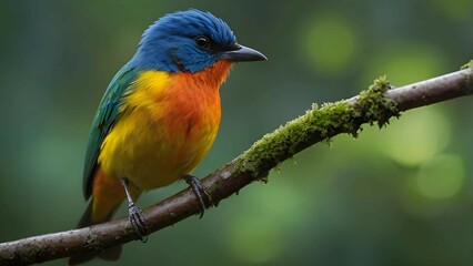 Fototapeta premium Colorful Bird Perched on a Branch