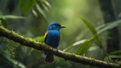 Obraz premium Colorful Bird Perched on a Branch