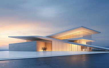 Fototapeta premium Minimalist modern art building space structure 