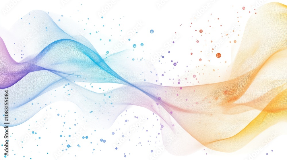 Poster the design features stunning flowing lines and a mix of soft colors that reflect advanced technology