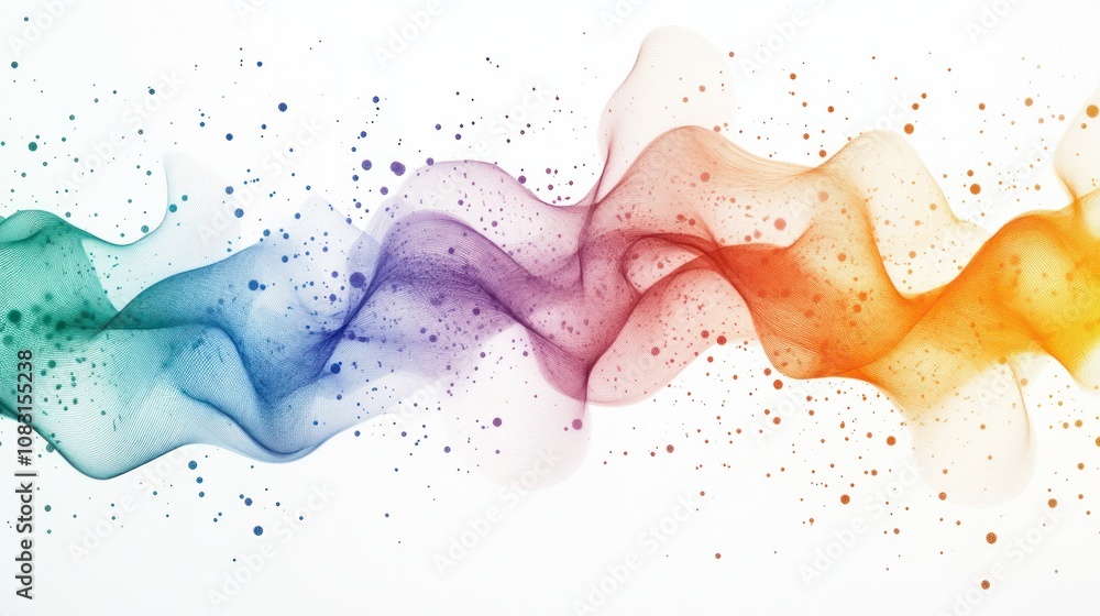 Poster the design features stunning flowing lines and a mix of soft colors that reflect advanced technology