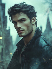handsome guy in the old city - generative ai