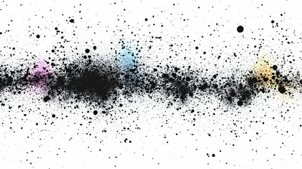 Obraz premium Abstract Black Ink Splashes Background with Pastel Hues, creating a dynamic and artistic digital illustration.