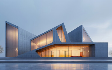 Fototapeta premium Minimalist modern architecture and spatial structure