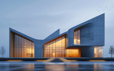 Obraz premium Minimalist modern art building space structure