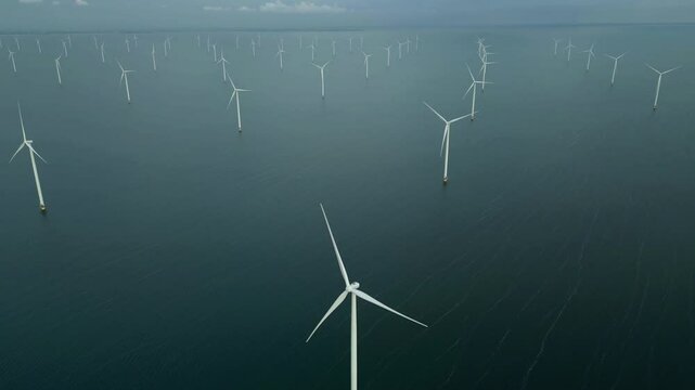 View of an offshore windpark, Breezanddijk, The Netherlands