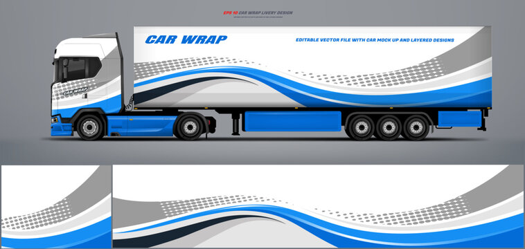 semi truck and trailer wrap livery design. vector file printing below