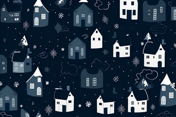 seamless pattern with houses