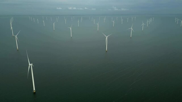 View of an offshore windpark, Breezanddijk, The Netherlands