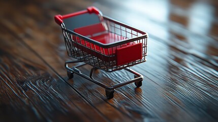 Sleek 3D portrayal of online retail marketing with a blurred background, perfect for digital application imagery.