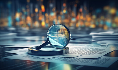 magnifying glass on table