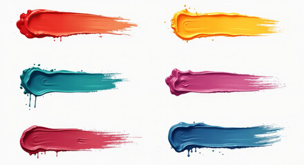 Obraz premium Vibrant Brush Strokes Illustration with Colorful Paint Smears, Ideal for Creative Design Projects and Art Inspiration