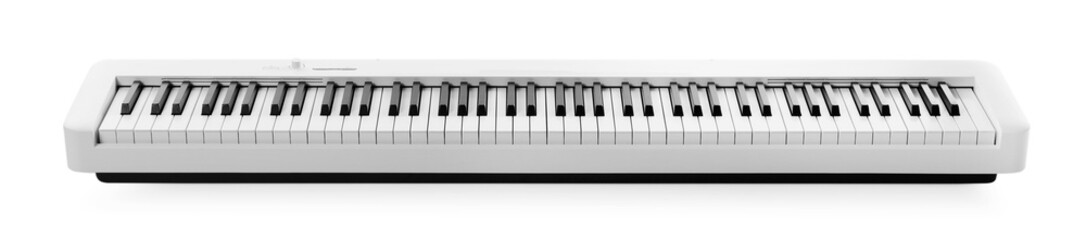 Fototapeta premium One synthesizer isolated on white. Electronic musical instrument