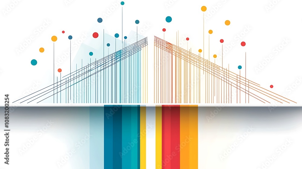 Poster abstract colorful shapes and lines design for background