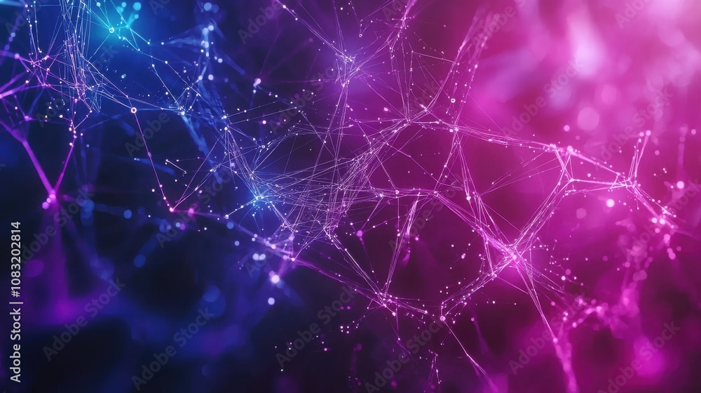 Poster abstract network design with colorful connections