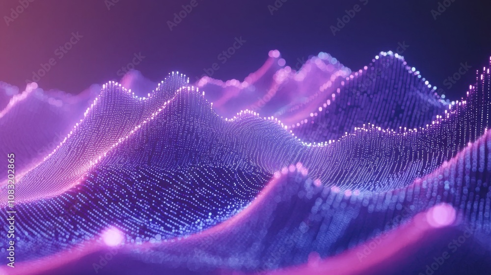 Poster abstract colorful waves of light and data representation