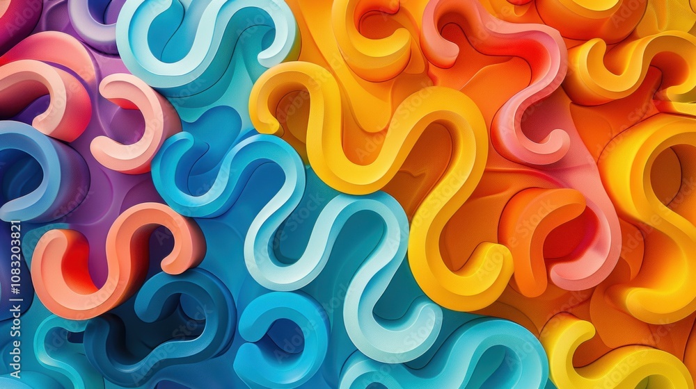 Poster abstract background with vibrant colors in a wavy pattern.