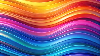 Obraz premium Abstract Colorful Wavy Lines Pattern of Yellow, Orange, Pink, Blue, and Purple Hues