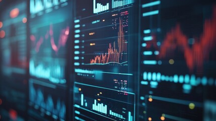 Obraz premium Data Analysis Visualization in Modern Digital Environment