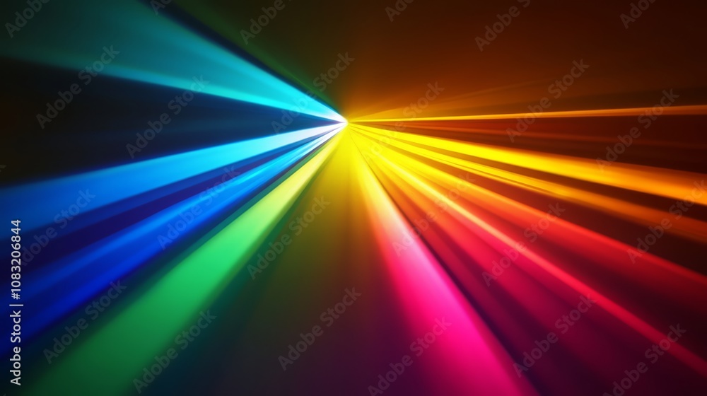 Poster abstract background with colorful radial rays of light.