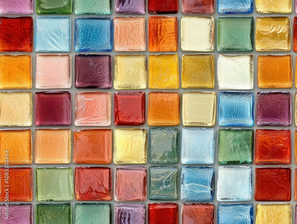 Poster transforming spaces with reflective glass tiles in modern interiors subtle color variations