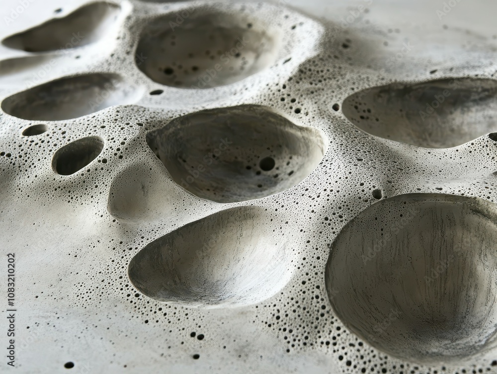 Poster exploring smooth concrete surfaces with subtle variations in ai-enhanced design