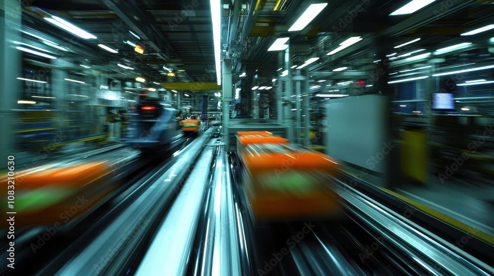 Poster fast-moving robots optimize production on factory floor industrial automation dynamic environment hi