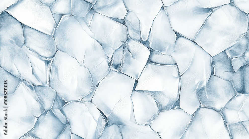 Poster cracked ice texture frozen surface abstract background cool blue palette sharp lines for design insp