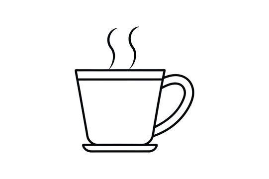 recommend clip art: coffee cup icon line art vector illustration outline design