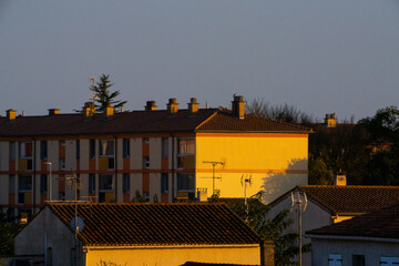 building sunlight grey sky housing detail Aigues-Mortes