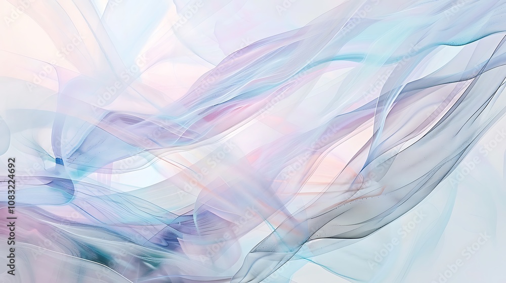 Aufkleber digital abstract artwork featuring vibrant pastel colors in flowing waves.