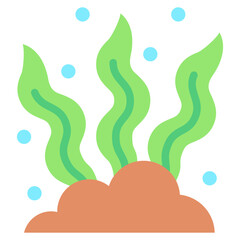 Obraz premium Algae flat color icon, use for UI, UX, app and web development, digital or print. for industry, education, business, ecology and environment, water treatment theme.