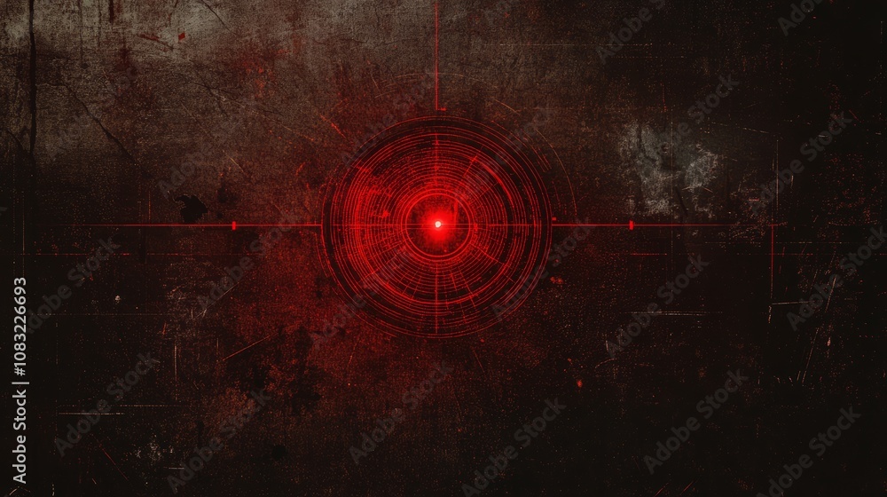Poster grunge background with a red target in the center.